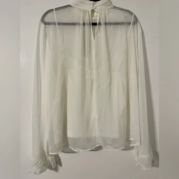 Anthropologie White Sheer Blouse - Picture 5 of 6
